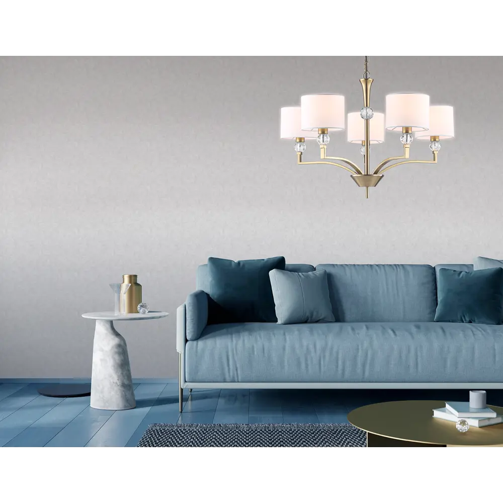 Фото 5 Люстра подвесная Ambrella light High light Lh71131 5 ламп 20 м² цвет белый, латунь Фото 5 Люстра подвесная Ambrella light High light Lh71131 5 ламп 20 м² цвет белый, латунь