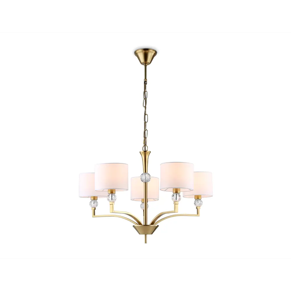 Фото 2 Люстра подвесная Ambrella light High light Lh71131 5 ламп 20 м² цвет белый, латунь Фото 2 Люстра подвесная Ambrella light High light Lh71131 5 ламп 20 м² цвет белый, латунь