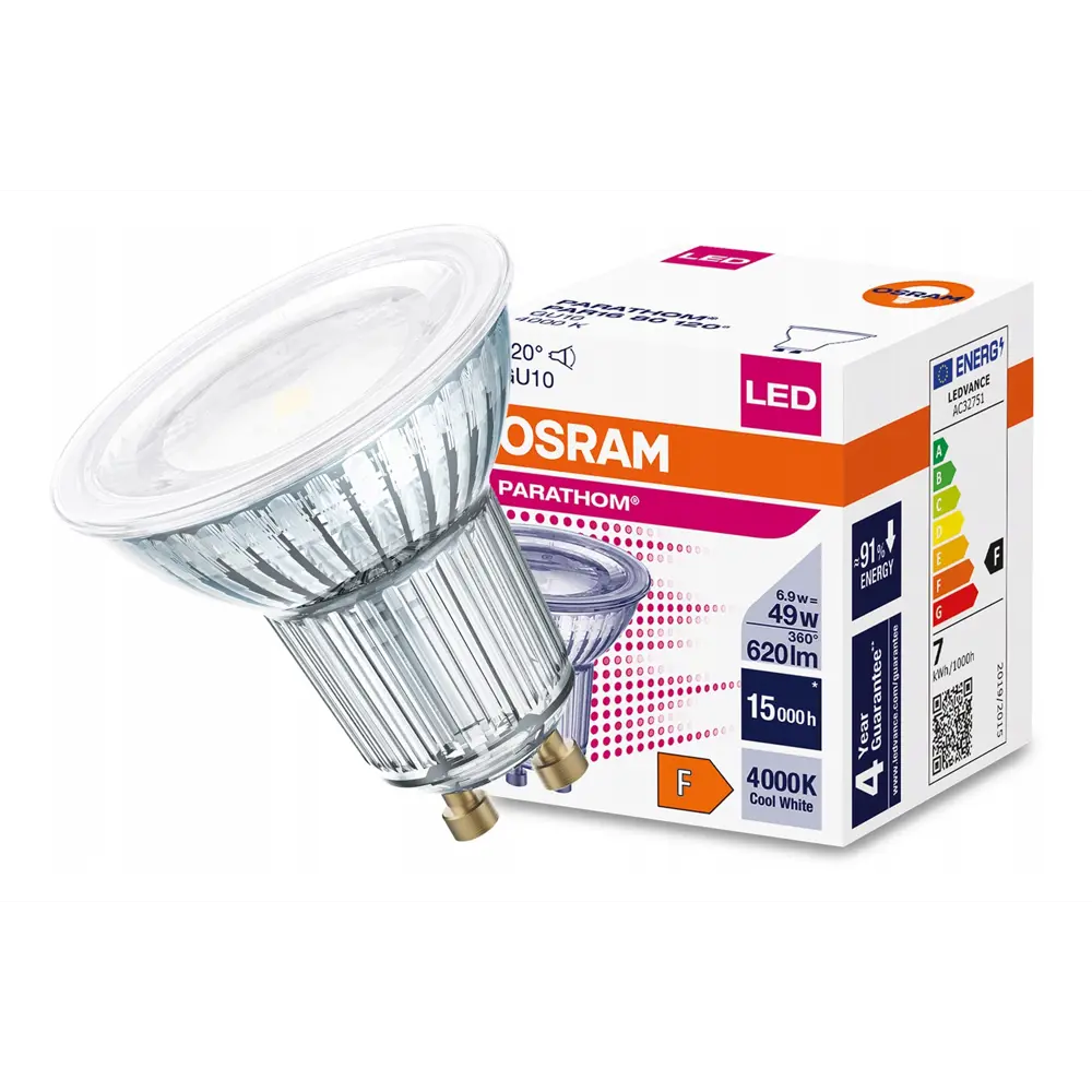 Фото 2 Набор ламп светодиодных Osram 4058075608733-10 GU10 220-240 В 6.9 Вт спот 620 Лм нейтральный белый свет 10 шт
