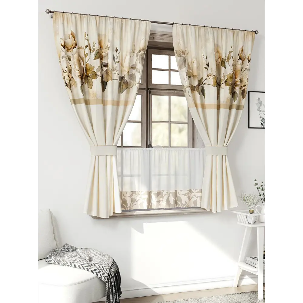 Фото 2 Комплект штор Comfy way Иномик - 69 CW705069-160 на шторной ленте 160x150 см цвет бежевый Фото 2 Комплект штор Comfy way Иномик - 69 CW705069-160 на шторной ленте 160x150 см цвет бежевый