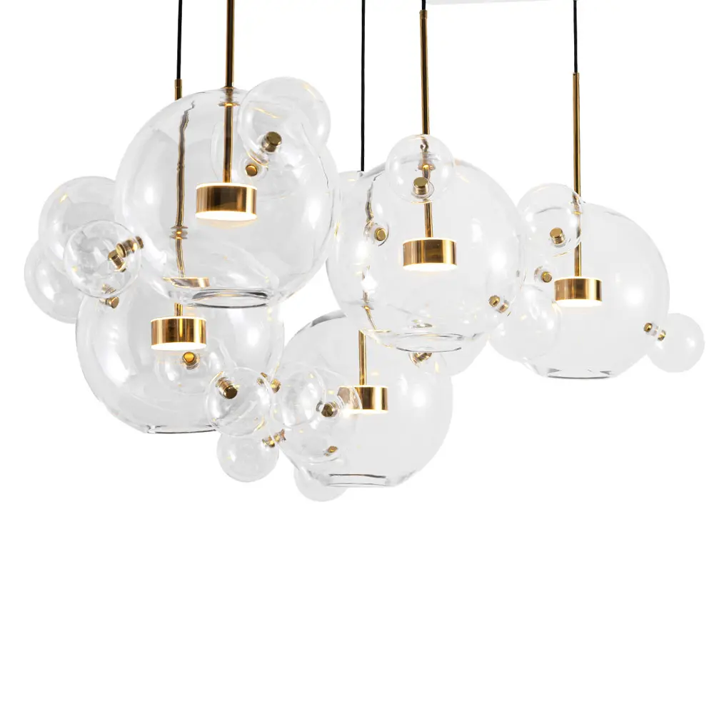Фото 3 Светильник подвесной светодиодный Loft It Bolle 2027-s5 8.98 м² теплый белый (желтый) свет цвет белый/золото/прозрачный Фото 3 Светильник подвесной светодиодный Loft It Bolle 2027-s5 8.98 м² теплый белый (желтый) свет цвет белый/золото/прозрачный
