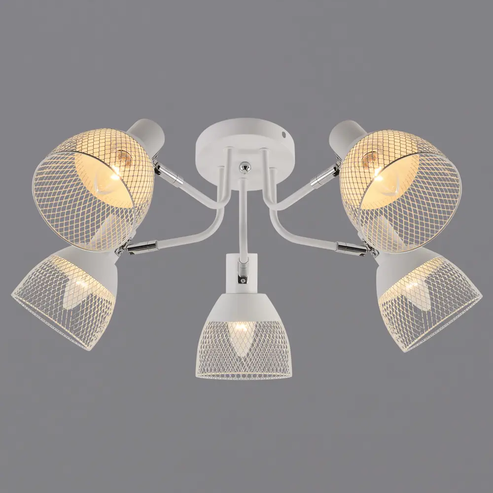 Фото Люстра на штанге Reluce 01581-3.3-05 5 ламп 30 м² цвет хром/белый Фото Люстра на штанге Reluce 01581-3.3-05 5 ламп 30 м² цвет хром/белый