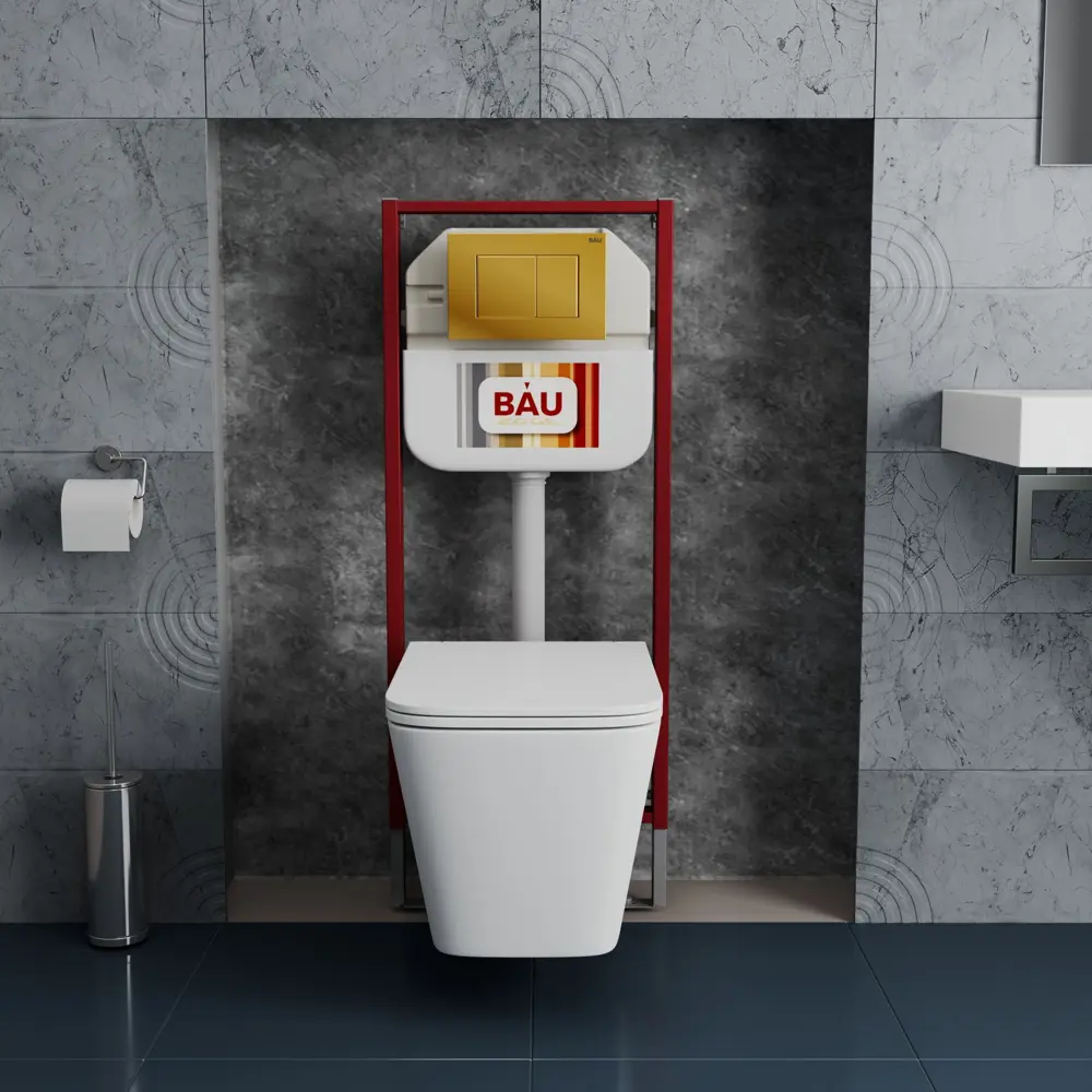 Фото 3 Комплект BAUEDGE NEO45700-BS0002-Q00013 6 в 1: инсталляция 45, унитаз безободковый Stil, сиденье дюропласт, кнопка Stil, золото Фото 3 Комплект BAUEDGE NEO45700-BS0002-Q00013 6 в 1: инсталляция 45, унитаз безободковый Stil, сиденье дюропласт, кнопка Stil, золото