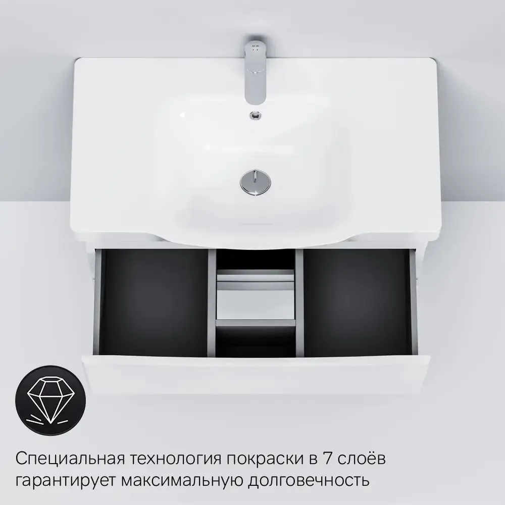 Фото 13 Тумба под раковину подвесная Am.pm M80FHX0802WC080WG-164 80см цвет белый Фото 13 Тумба под раковину подвесная Am.pm M80FHX0802WC080WG-164 80см цвет белый