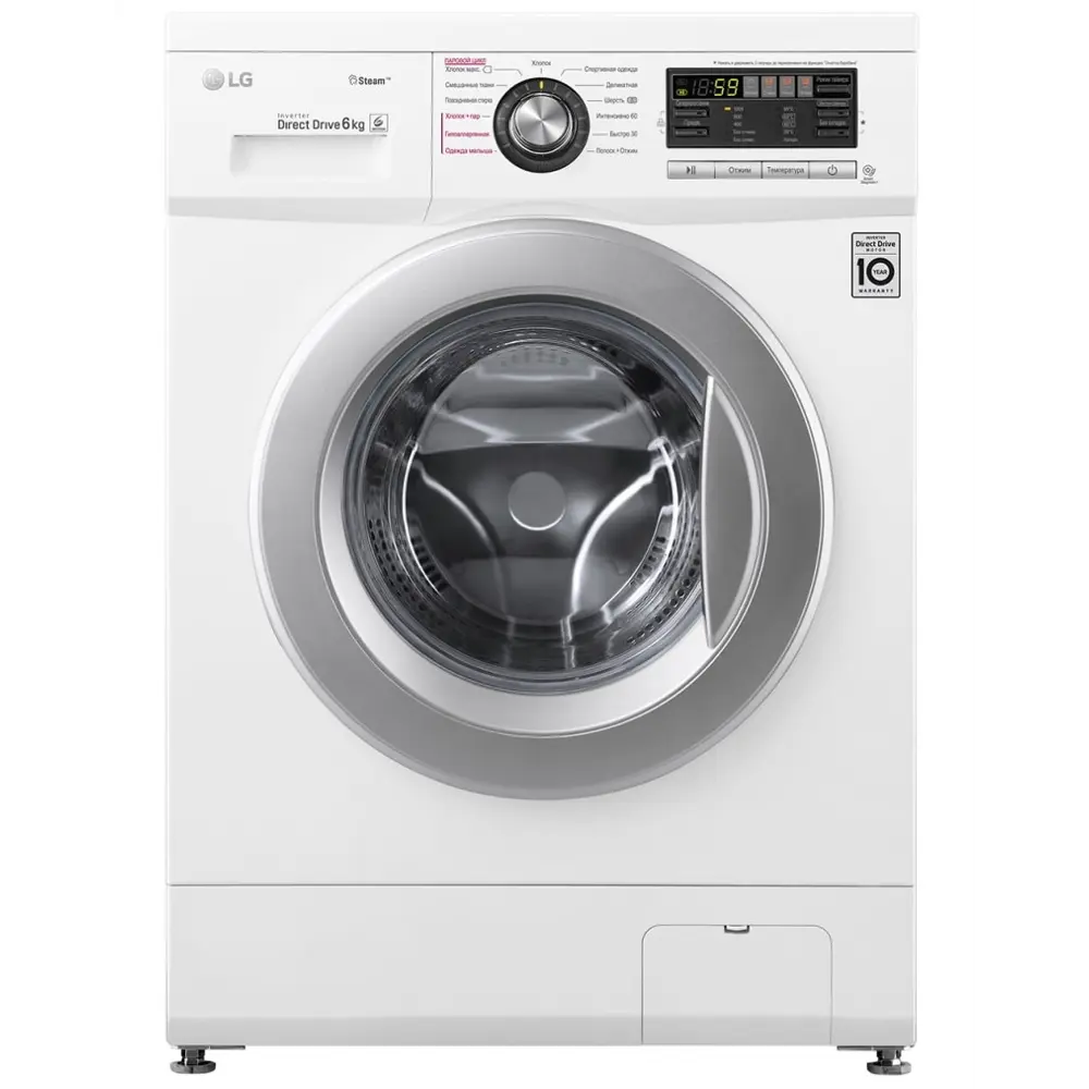 Фото Стиральная машина Lg F1296nds1 60x85x44 см 6 кг цвет белый Фото Стиральная машина Lg F1296nds1 60x85x44 см 6 кг цвет белый
