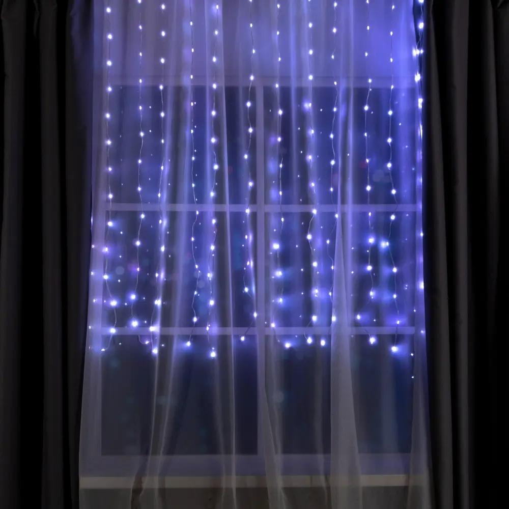 Фото 6 Электрогирлянда комнатная Luazon lighting 9423174 занавес 2x2 м 300 ламп прозрачный 1 режимов работы Фото 6 Электрогирлянда комнатная Luazon lighting 9423174 занавес 2x2 м 300 ламп прозрачный 1 режимов работы