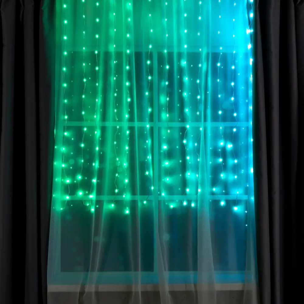 Фото 5 Электрогирлянда комнатная Luazon lighting 9423174 занавес 2x2 м 300 ламп прозрачный 1 режимов работы Фото 5 Электрогирлянда комнатная Luazon lighting 9423174 занавес 2x2 м 300 ламп прозрачный 1 режимов работы