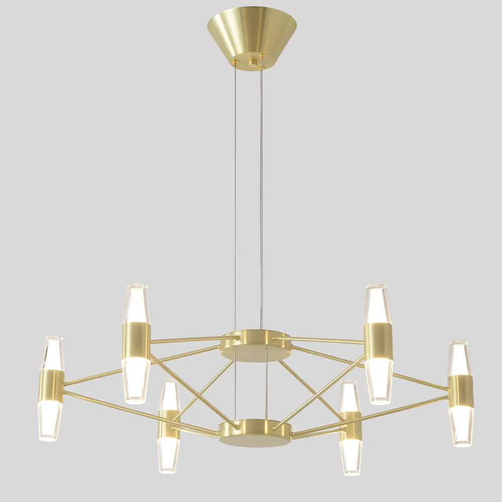 Фото Люстра подвесная светодиодная Crystal Lux 1603/306 306_1603 нейтральный белый свет цвет золото Фото Люстра подвесная светодиодная Crystal Lux 1603/306 306_1603 нейтральный белый свет цвет золото
