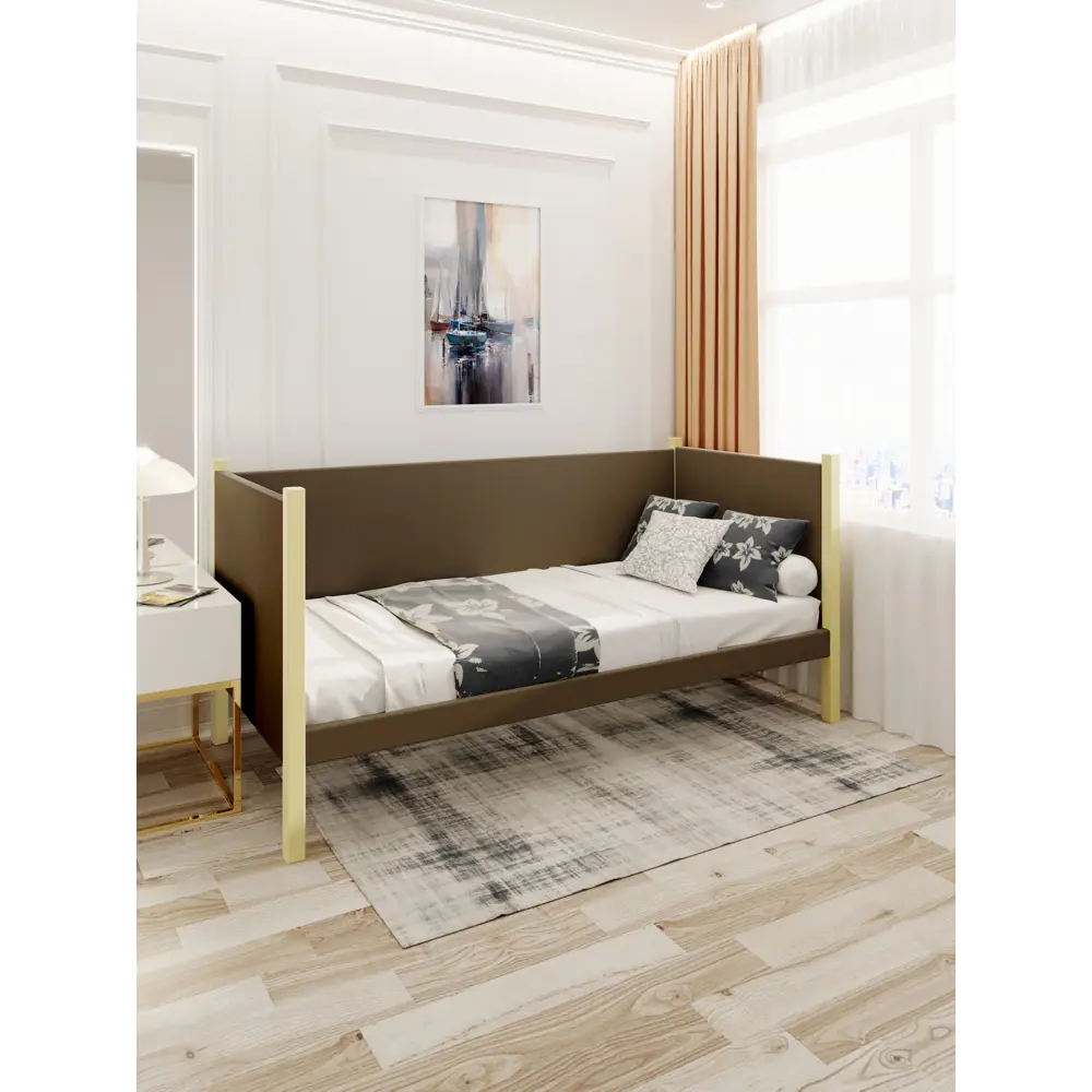 Фото 3 Кровать Solarius Тахта сплошное основание kor100-180van-full 110 x 101 x 190 см дерево цвет коричневый, ванильный Фото 3 Кровать Solarius Тахта сплошное основание kor100-180van-full 110 x 101 x 190 см дерево цвет коричневый, ванильный