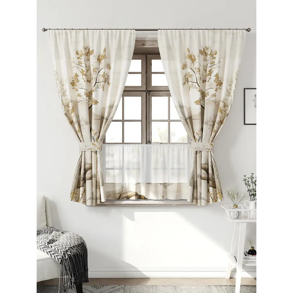 Фото Комплект штор Comfy way Иномик - 17 CW705017-160 на шторной ленте 160x150 см цвет бежевый Фото Комплект штор Comfy way Иномик - 17 CW705017-160 на шторной ленте 160x150 см цвет бежевый