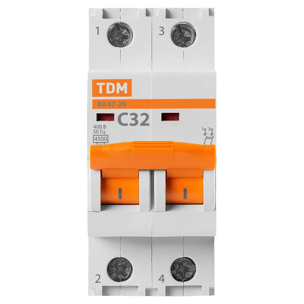Фото 3 Автоматический выключатель Tdm electric ВА47-29 2P C32 А 4.5 кА SQ0206-0096 Фото 3 Автоматический выключатель Tdm electric ВА47-29 2P C32 А 4.5 кА SQ0206-0096