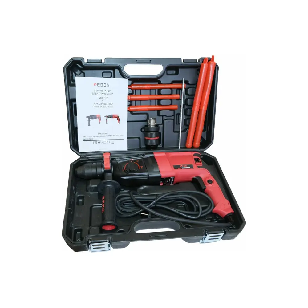 Фото 6 Перфоратор сетевой SDS Plus Edon RH-26/1150A, 1150 Вт, 3 Дж Фото 6 Перфоратор сетевой SDS Plus Edon RH-26/1150A, 1150 Вт, 3 Дж