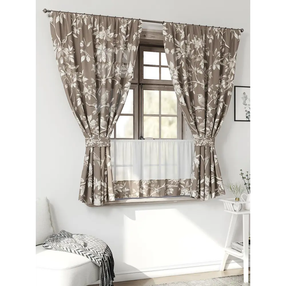 Фото 3 Комплект штор Comfy way CW705120-160 на шторной ленте 160x150 см цвет бежевый, коричневый Фото 3 Комплект штор Comfy way CW705120-160 на шторной ленте 160x150 см цвет бежевый, коричневый