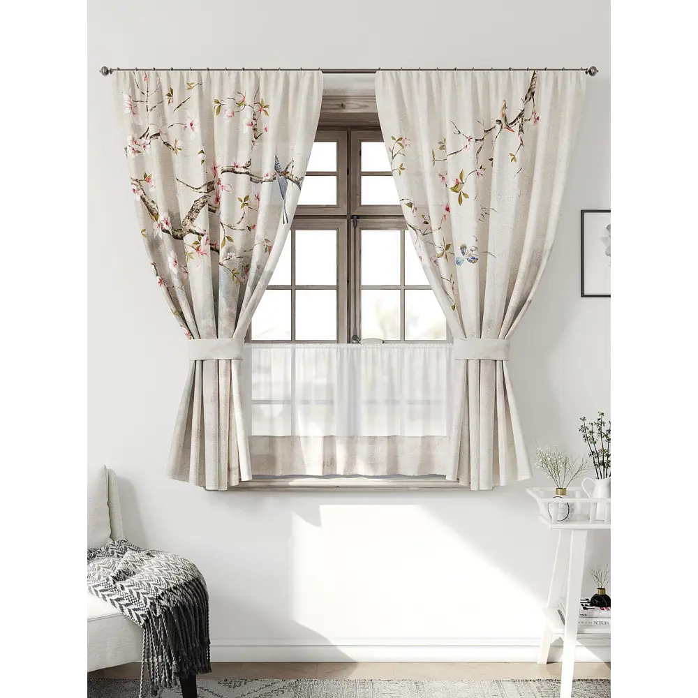 Фото Комплект штор Comfy way Иномик - 35 CW705035-160 на шторной ленте 160x150 см цвет бежевый Фото Комплект штор Comfy way Иномик - 35 CW705035-160 на шторной ленте 160x150 см цвет бежевый