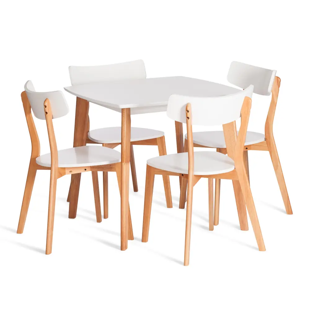 Фото 3 Кухонный стол квадратный Tetchair Claire 80x80 см МДФ цвет белый, натуральное дерево Фото 3 Кухонный стол квадратный Tetchair Claire 80x80 см МДФ цвет белый, натуральное дерево