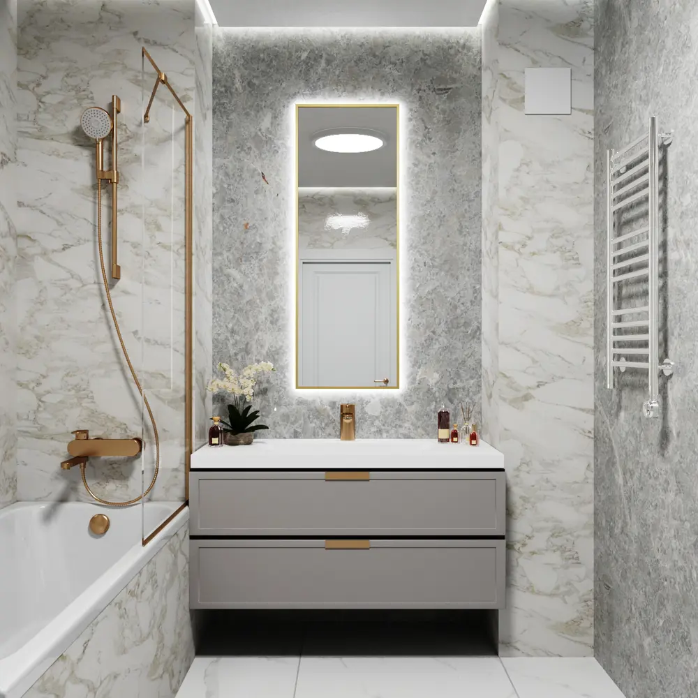 Фото 2 Зеркало со встроенной подсветкой One mirror 12050зсх 50x120 см Фото 2 Зеркало со встроенной подсветкой One mirror 12050зсх 50x120 см