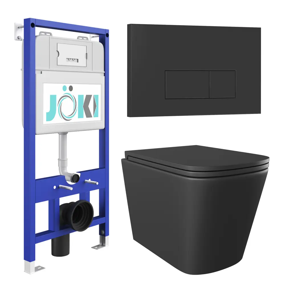 Фото Комплект инсталляция с унитазом Joki JKS302MB011203BM цвет черный Фото Комплект инсталляция с унитазом Joki JKS302MB011203BM цвет черный
