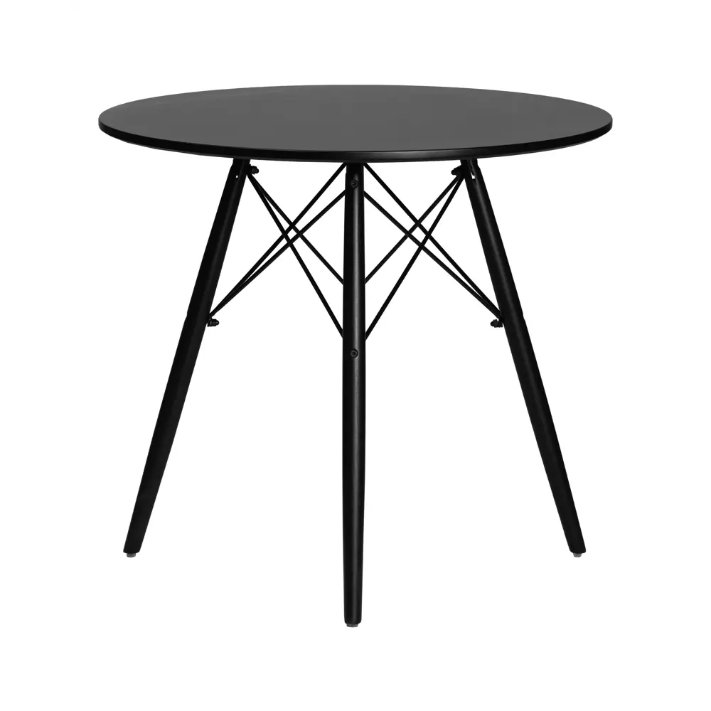 Фото 3 Кухонный стол круглый Dobrin Chelsea`80 black lmzl-td-108_blackbase 80x80 см МДФ цвет черный