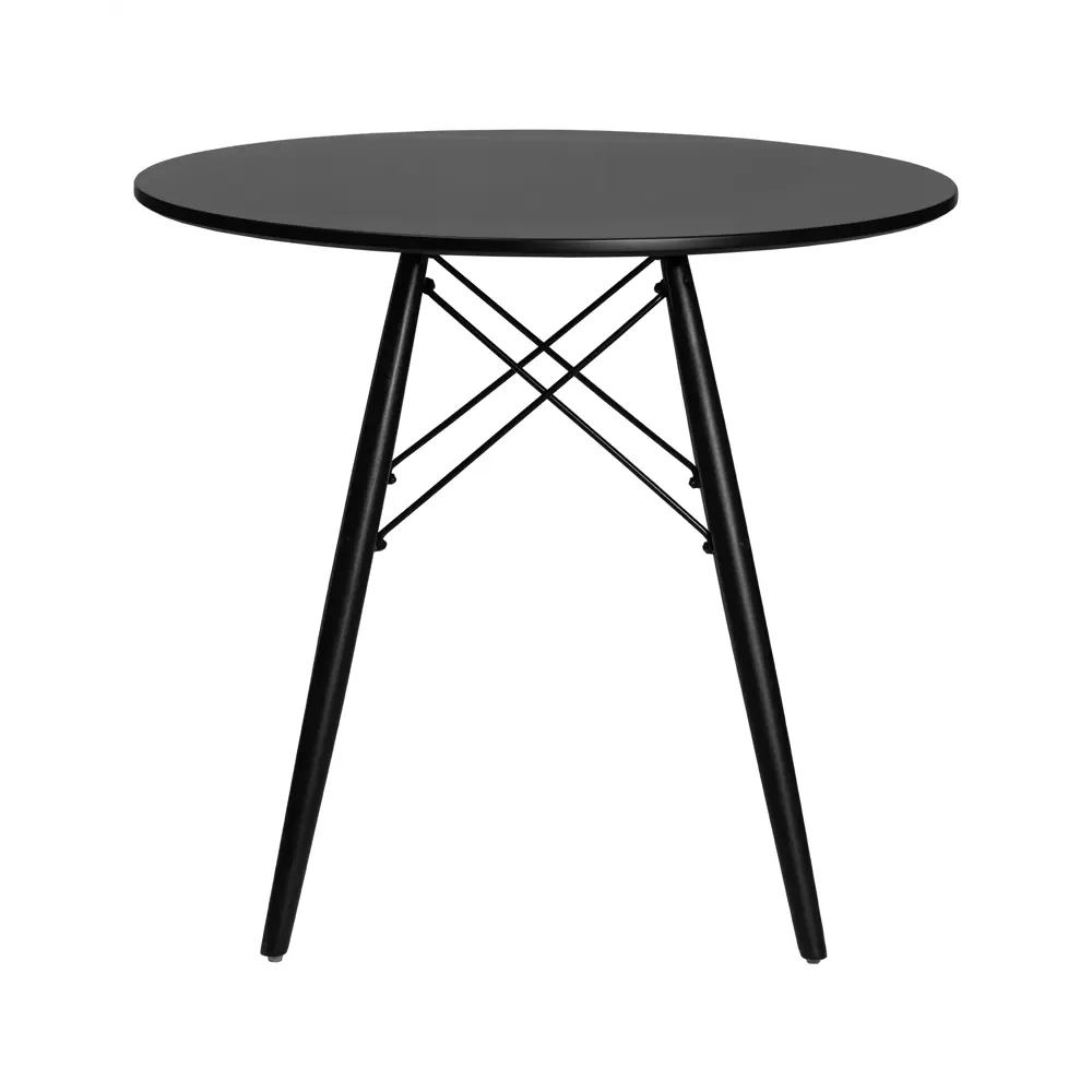 Фото 2 Кухонный стол круглый Dobrin Chelsea`80 black lmzl-td-108_blackbase 80x80 см МДФ цвет черный