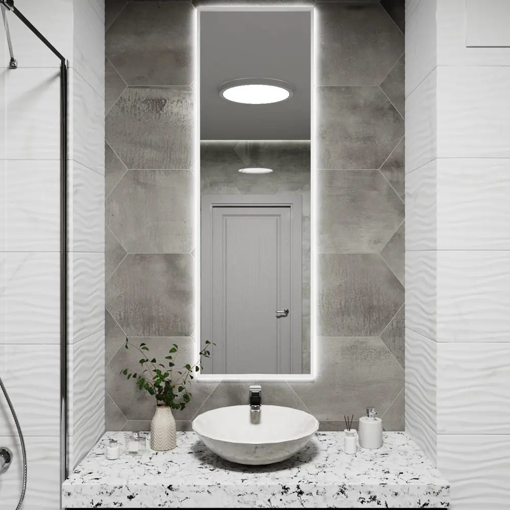 Фото Зеркало со встроенной подсветкой One mirror 14040бсх 40x140 см Фото Зеркало со встроенной подсветкой One mirror 14040бсх 40x140 см