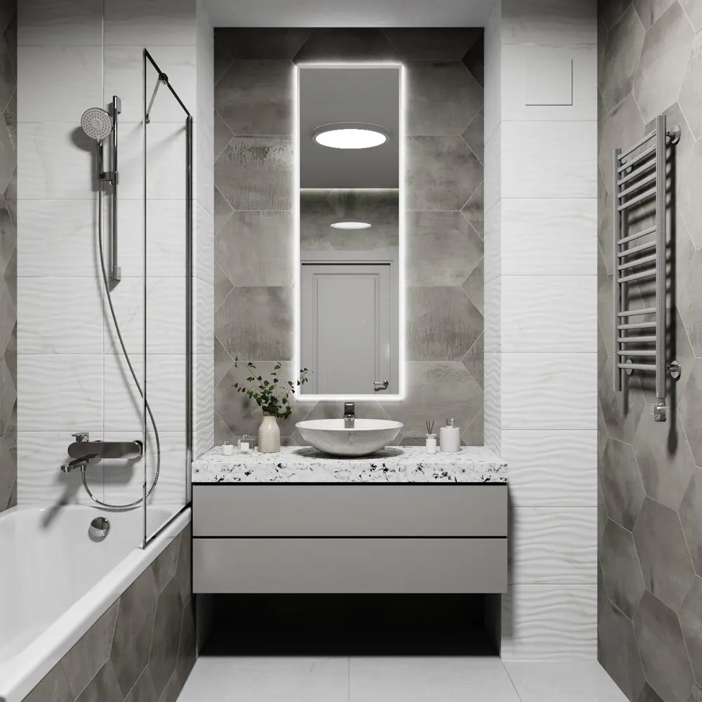 Фото 3 Зеркало со встроенной подсветкой One mirror 14040бсх 40x140 см Фото 3 Зеркало со встроенной подсветкой One mirror 14040бсх 40x140 см