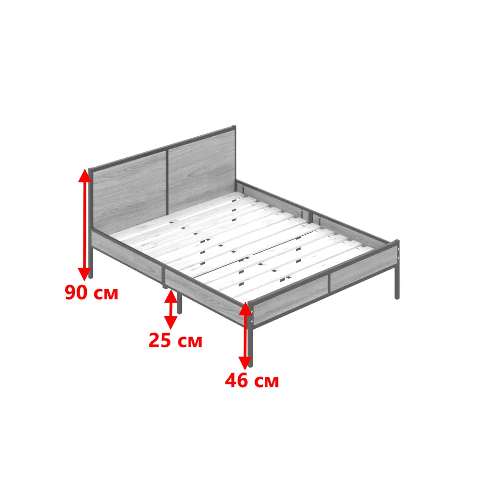 Фото 4 Кровать Solarius Kr120loft-van-white 125 x 90 x 206 см сосна цвет бежевый