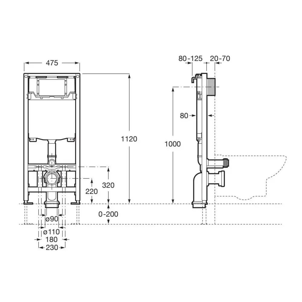 Фото 2 Инсталляция для унитаза Roca Duplo WC 890070020 Фото 2 Инсталляция для унитаза Roca Duplo WC 890070020