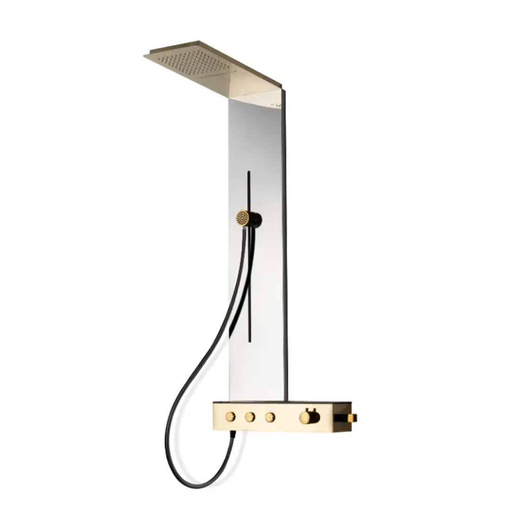 Фото Душевая стойка Ceruttispa Avisio 9658 3 режимная цвет бронзовый хром Фото Душевая стойка Ceruttispa Avisio 9658 3 режимная цвет бронзовый хром