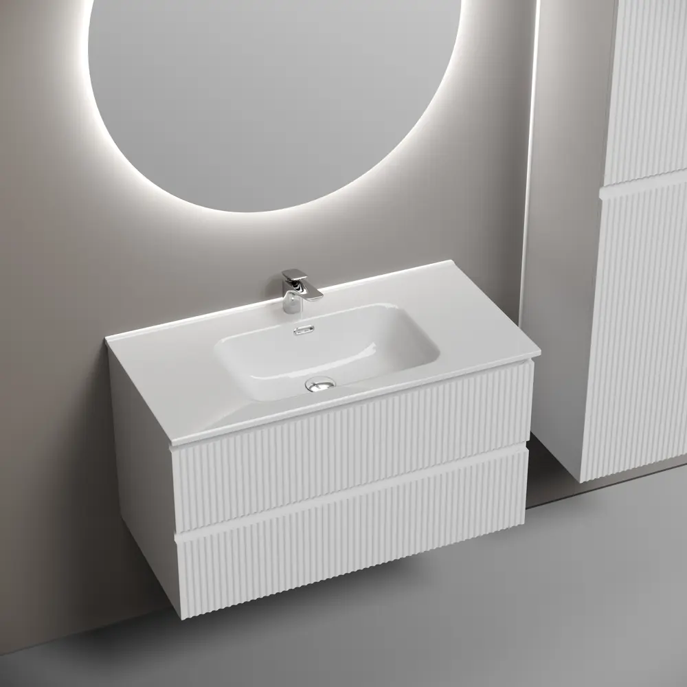 Фото 3 Тумба под раковину Sancos Snob R 90 Bianco SNR90W подвесная Фото 3 Тумба под раковину Sancos Snob R 90 Bianco SNR90W подвесная