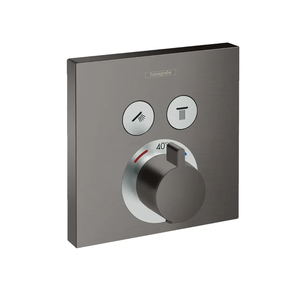 Фото Термостат Hansgrohe ShowerSelect 15763340 внешняя монтажная часть хром-черный матовый Фото Термостат Hansgrohe ShowerSelect 15763340 внешняя монтажная часть хром-черный матовый