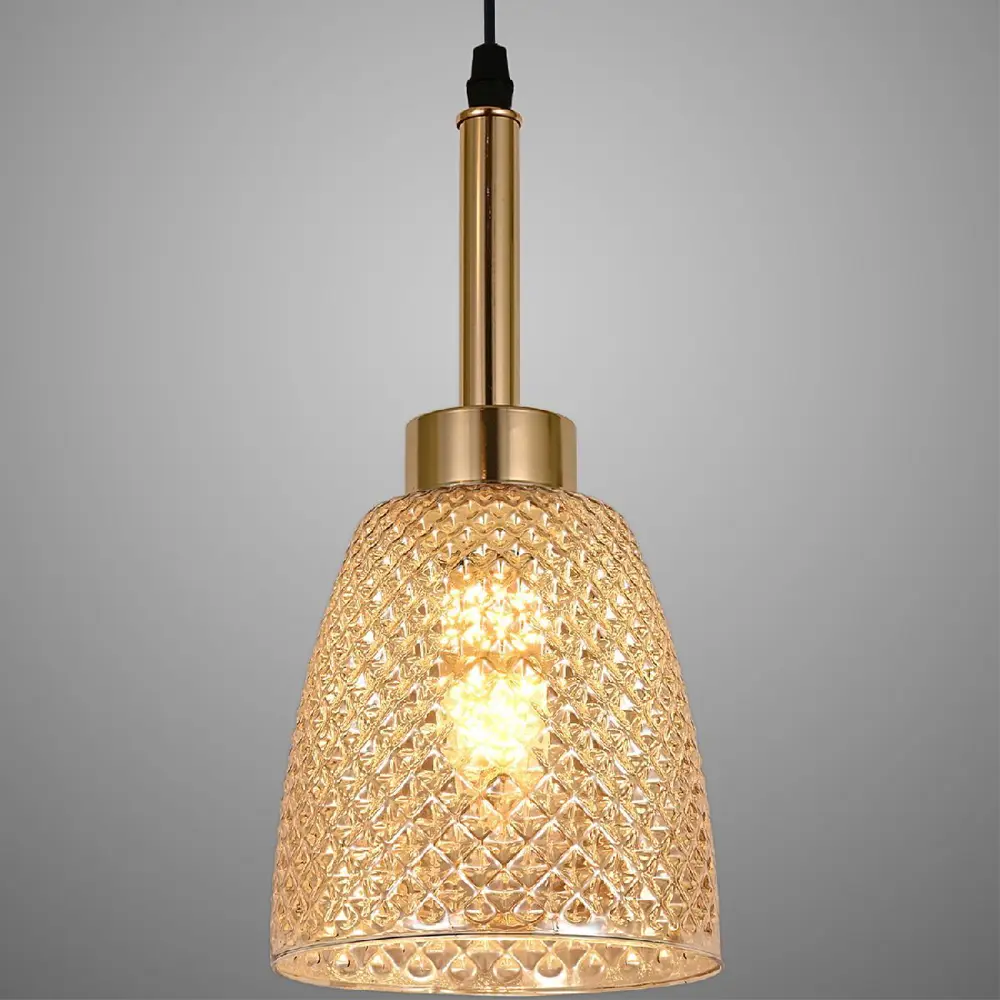 Фото 3 Светильник подвесной Reluce 09011-0.9-02 amber 2 лампы 12 м² цвет золото/коричневый