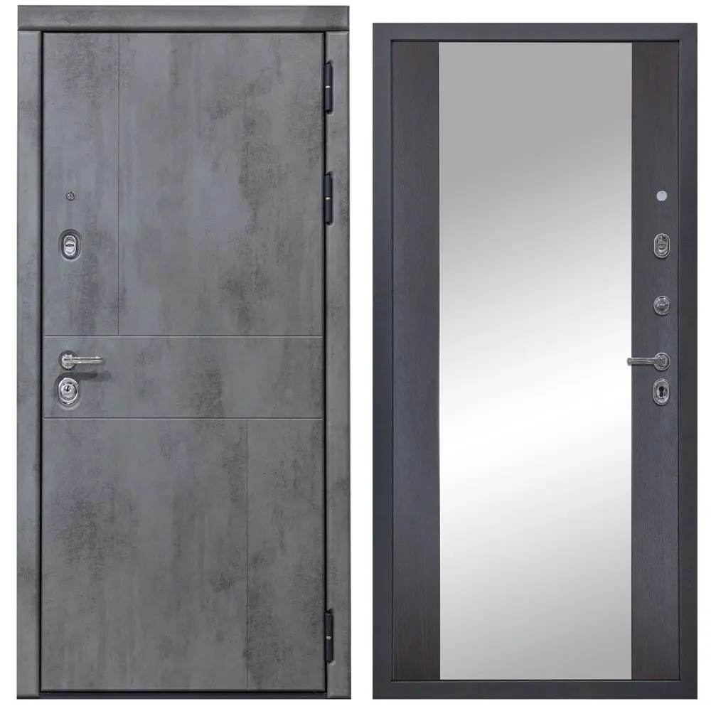 Фото Входная дверь Diva Diva 48 правый 205x86см цвет бетон/венге д15 с зеркалом Фото Входная дверь Diva Diva 48 правый 205x86см цвет бетон/венге д15 с зеркалом