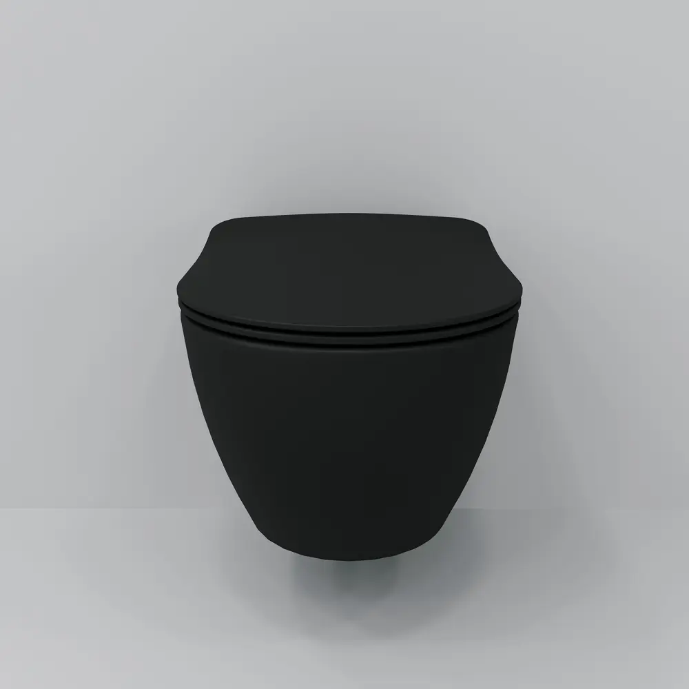 Фото 2 Унитаз подвесной Creavit Free FE322-11SM00E-0000 безободковый цвет черный Фото 2 Унитаз подвесной Creavit Free FE322-11SM00E-0000 безободковый цвет черный