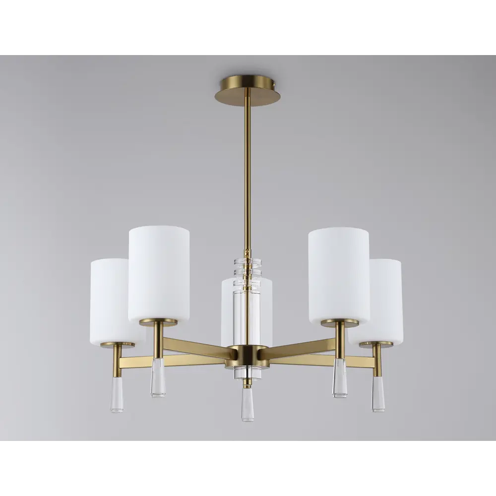 Фото 3 Люстра на штанге Ambrella light High light Lh56261 5 ламп 20 м² цвет белый матовый, латунь Фото 3 Люстра на штанге Ambrella light High light Lh56261 5 ламп 20 м² цвет белый матовый, латунь