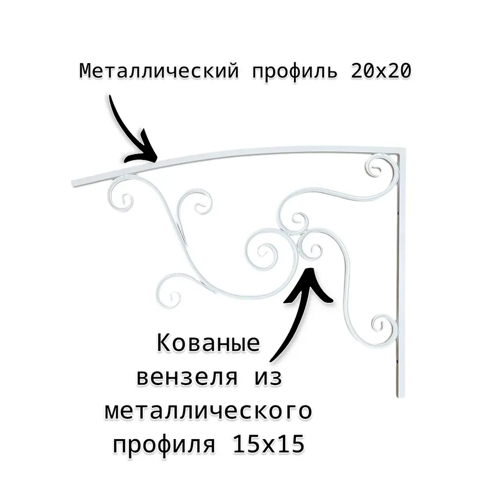 Фото 3 Каркас для козырька Artcore 100х77х100см белый 3шт Фото 3 Каркас для козырька Artcore 100х77х100см белый 3шт