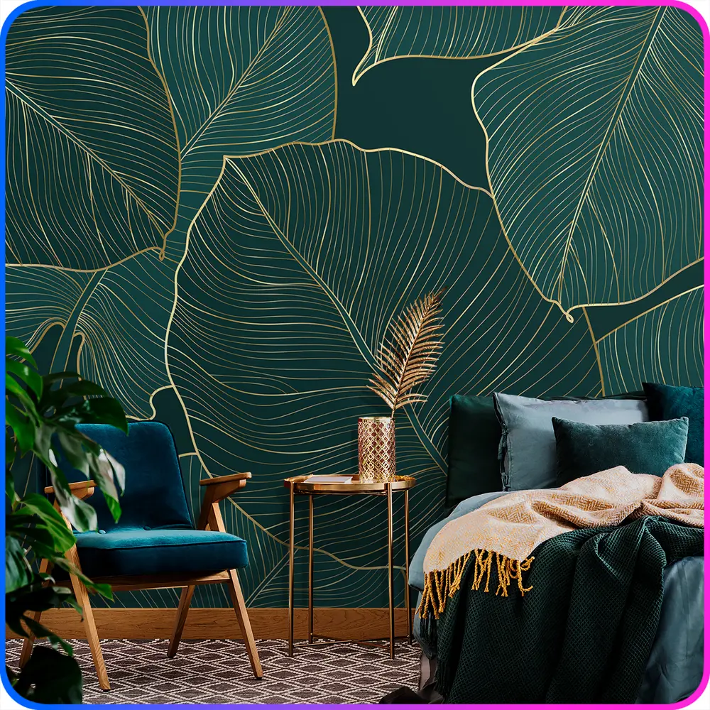 Фото 2 Фотообои на стену флизелиновые 3d Листья 300x270 см Luxury Walls AM25403 Фото 2 Фотообои на стену флизелиновые 3d Листья 300x270 см Luxury Walls AM25403