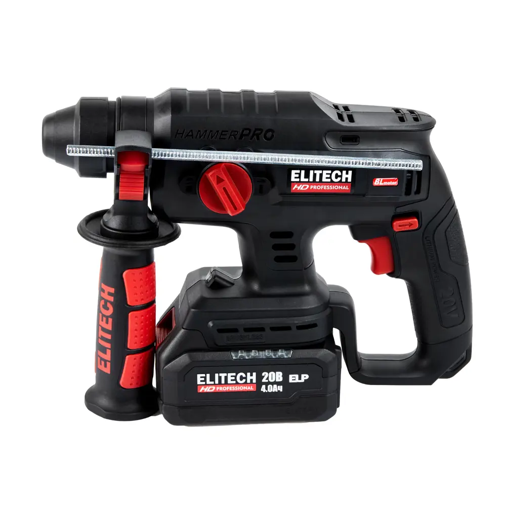 Фото 2 Перфоратор аккумуляторный бесщеточный SDS Plus Elitech HD HD CRH 2022SL, 20 Вт Li-Ion 1x4 Ач, 2.3 Дж Фото 2 Перфоратор аккумуляторный бесщеточный SDS Plus Elitech HD HD CRH 2022SL, 20 Вт Li-Ion 1x4 Ач, 2.3 Дж