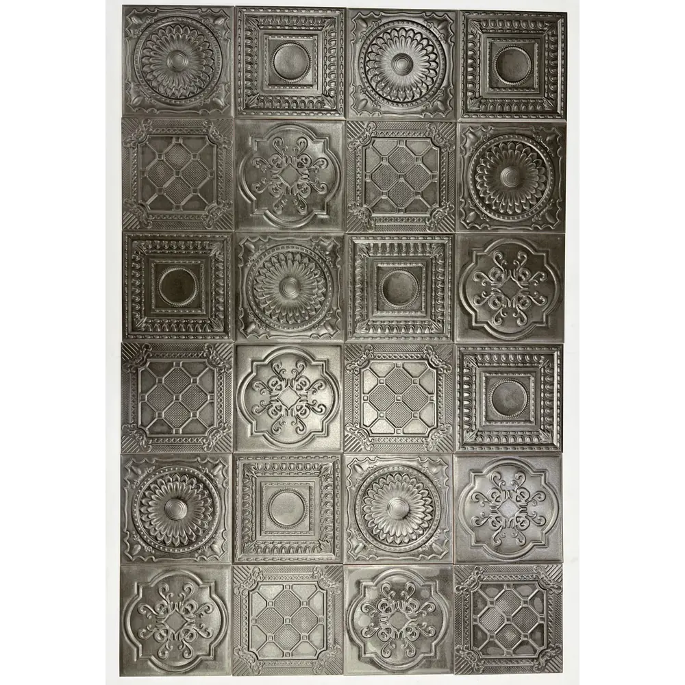 Фото 2 Керамическая плитка Mainzu Metal tiles Relief Silver 20x20см цвет серый/серебристый Фото 2 Керамическая плитка Mainzu Metal tiles Relief Silver 20x20см цвет серый/серебристый