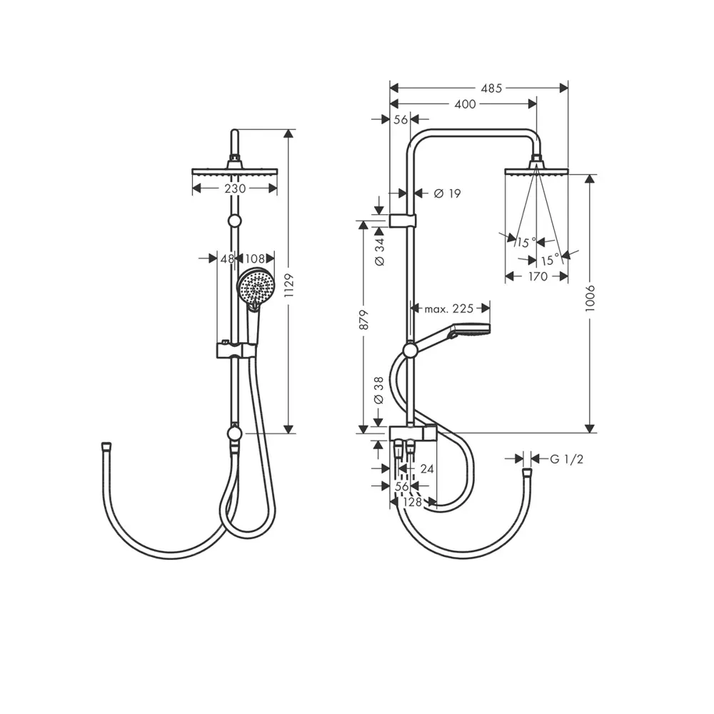 Фото 2 Душевая система Hansgrohe Vernis Shape 26282000 Фото 2 Душевая система Hansgrohe Vernis Shape 26282000