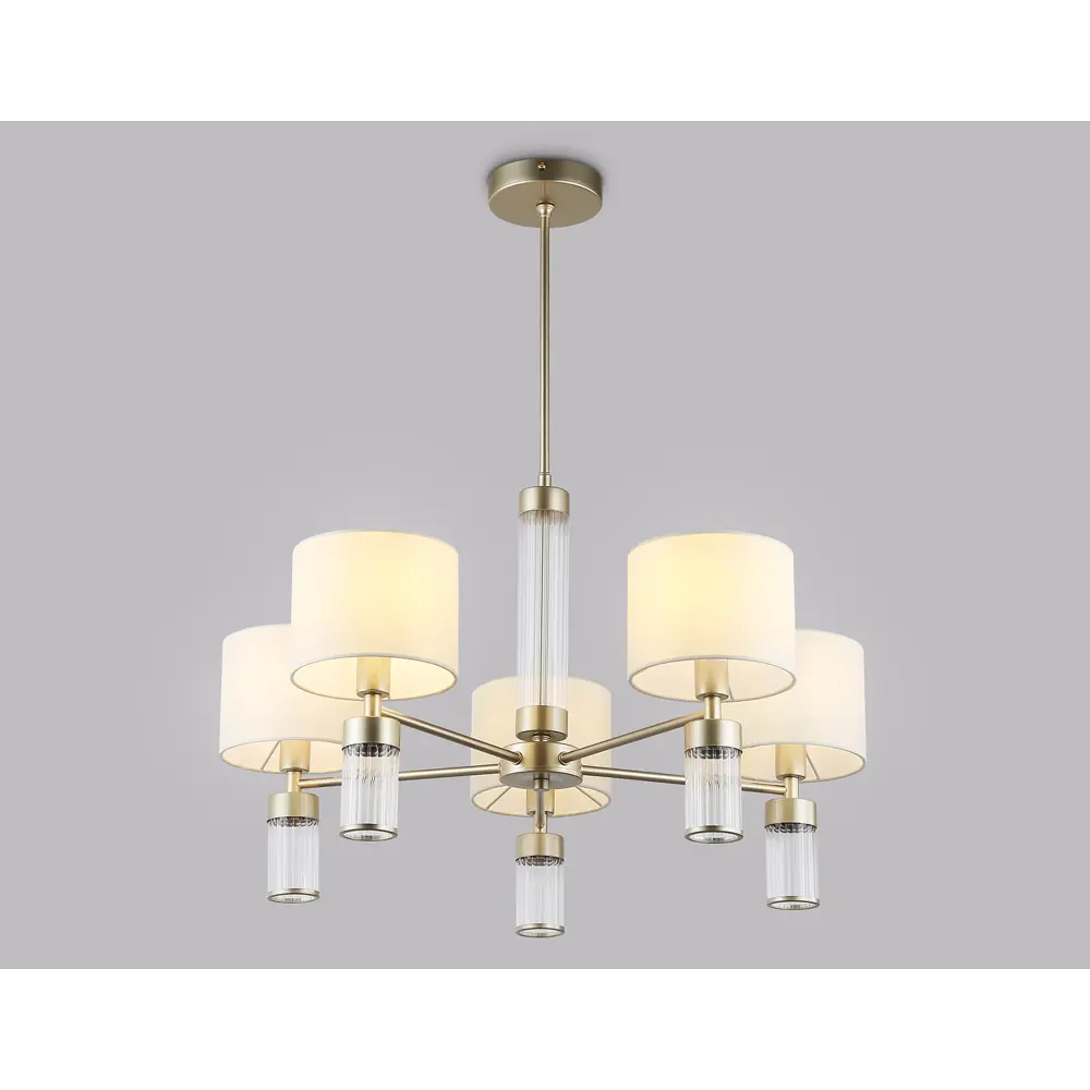 Фото 2 Люстра на штанге Ambrella Light High Ambr_lh71301 5 ламп 20 м² цвет белый/золото