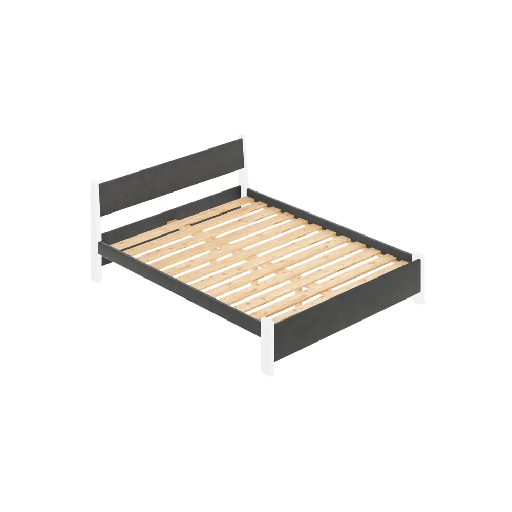 Фото Кровать Solarius Мишка реечное основание 150x80x210см дерево цвет темно-серый/белый Фото Кровать Solarius Мишка реечное основание 150x80x210см дерево цвет темно-серый/белый