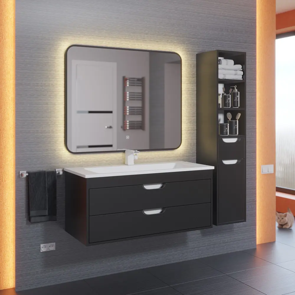 Фото Зеркало для ванной Uperwood Upd modul 3049345676 с подсветкой 80x80см Фото Зеркало для ванной Uperwood Upd modul 3049345676 с подсветкой 80x80см