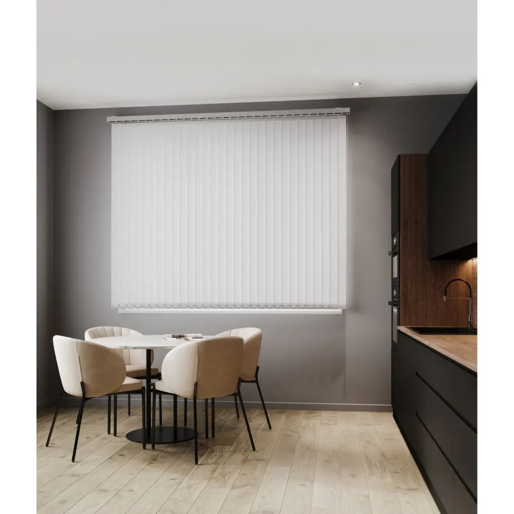 Фото Комплект вертикальных жалюзи Унистайл Vzhblbel 200x185 см алюминий цвет белый глянец