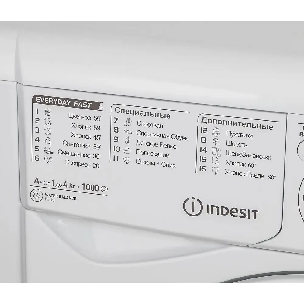 Фото 4 Стиральная машина Indesit EWUC 4105 максимальная загрузка 4 кг цвет белый Фото 4 Стиральная машина Indesit EWUC 4105 максимальная загрузка 4 кг цвет белый