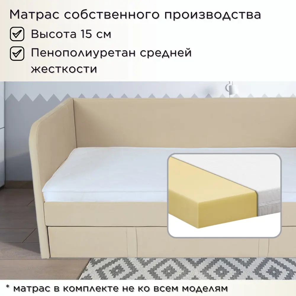 Фото 6 Кровать Dardav Бимбо ББ160-В01Б-КМБН 171 x 79 x 93 см ДСП цвет бежевый Фото 6 Кровать Dardav Бимбо ББ160-В01Б-КМБН 171 x 79 x 93 см ДСП цвет бежевый