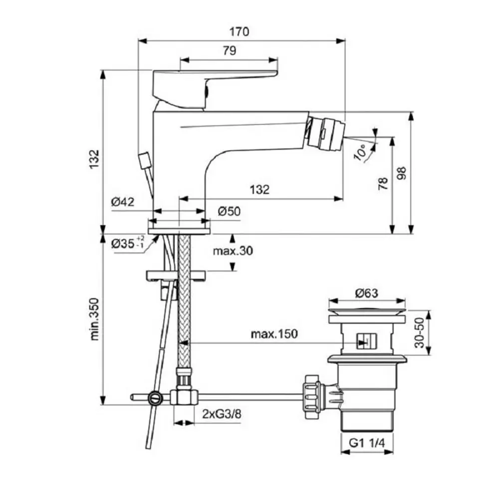 Фото 2 Смеситель для биде Ideal Standard BC498AA Фото 2 Смеситель для биде Ideal Standard BC498AA
