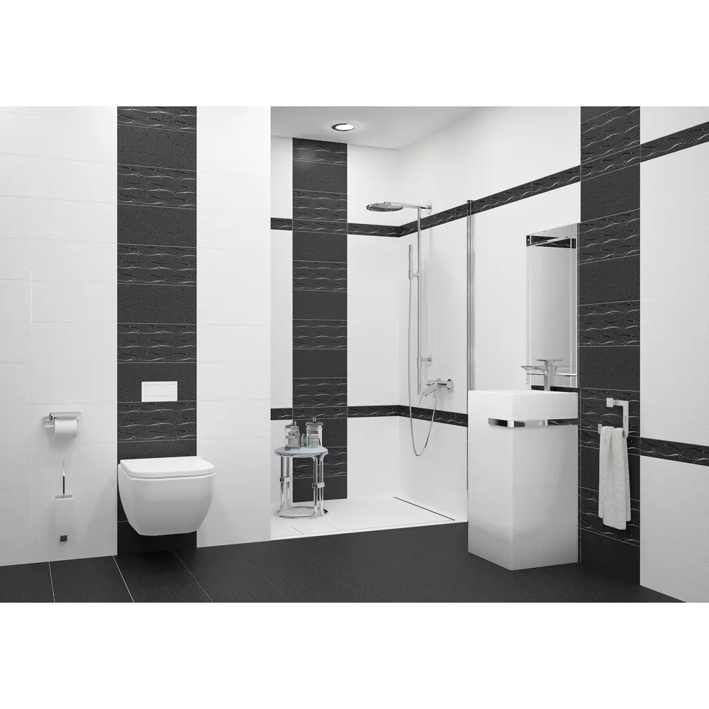 Фото Декор плиточный настенный Azori Дефиле 581391111 матовый 6.2x40.5см Фото Декор плиточный настенный Azori Дефиле 581391111 матовый 6.2x40.5см