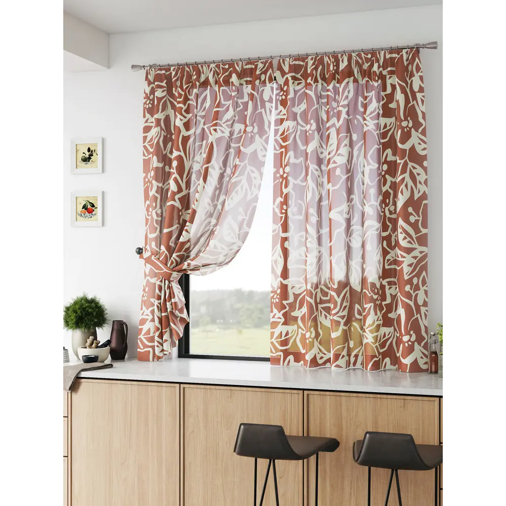 Фото Тюль Comfy way Базовая комплектация CW786071 на шторной ленте 160x150 см цвет оранжевый Фото Тюль Comfy way Базовая комплектация CW786071 на шторной ленте 160x150 см цвет оранжевый