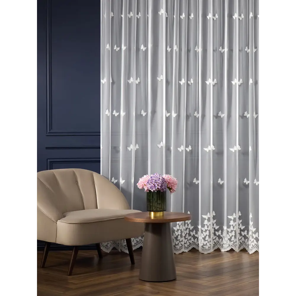 Фото Штора Arya home 8001885869579 на шторной ленте 250x300 см цвет белый Фото Штора Arya home 8001885869579 на шторной ленте 250x300 см цвет белый
