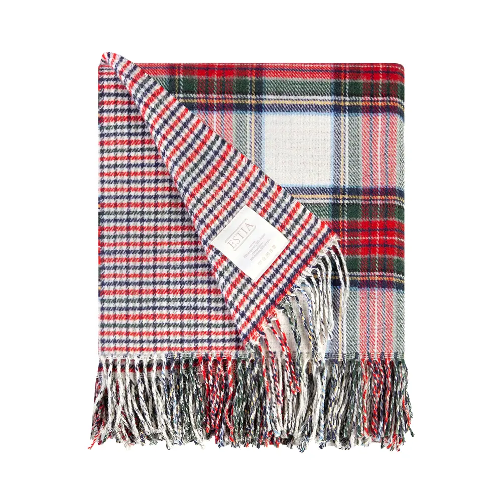 Фото 3 Плед Estia Вильям 1015.00250 200x150 см шерсть цвет белый/красный/зеленый